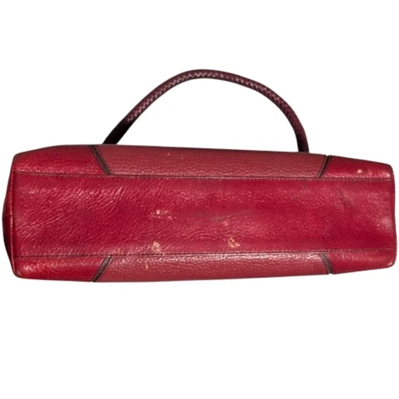 Brighton Red Leather Shoulder Bag with Braided Strap and Heart Charm - Picture 10 of 10